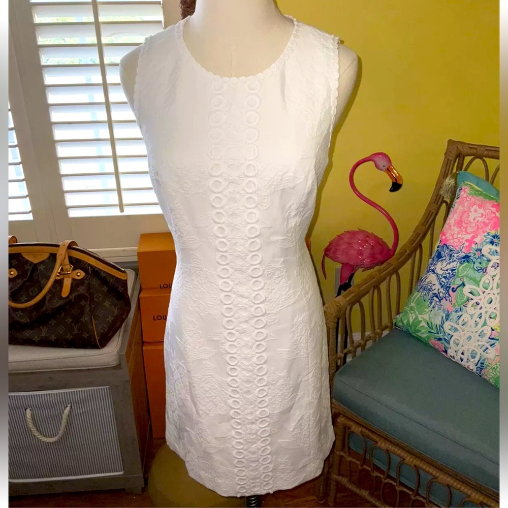 Lilly Pulitzer NWT Mila Stretch Shift White Turtle Pucker Size 2,10 - Picture 2 of 6